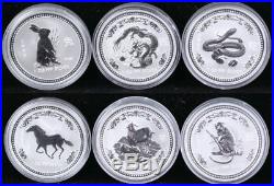 1 oz LUNAR I SERIES COMPLETE 12 COIN SILVER SET Australia Perth Mint