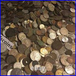 10 FULL LB POUNDS Foreign Coins World Lot? Estate Sale Coin Lot? Bonus Silver