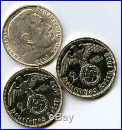 100 Pcs! Nazi Germany 2 Reichsmark Silver Coins Swastika 2rm Wwii Ww2 Bullion