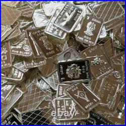 100 x 1 gram Silver Bar Bullion (different designs picked at random) oz wpz704