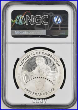 1000 Francs 2020 Republic Of Cameroon Victory Weapon T-34 Silver Proof Ngc Pf69