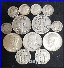 13 Vintage Silver Coins See Photos