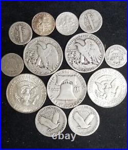 13 Vintage Silver Coins See Photos
