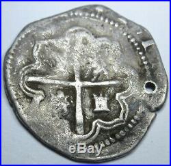 1500's Spanish Silver 1 Real Piece of Eight Reales Colonial Pirate Treasure Coin