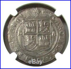 1542-55 Silver Mexico 4 Reales Carlos & Joanna Cob Ngc Xf 45