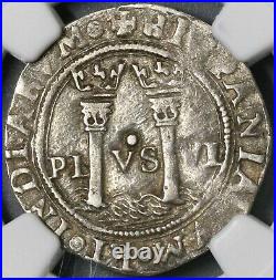 1542 NGC XF 40 Mexico 1 Real Carlos & Joanna Silver Reales Coin (19080501D)