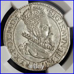 1599, Poland, Sigismund III Vasa. Silver VI Groszy Coin. Malborg! NGC AU-58