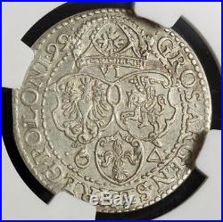 1599, Poland, Sigismund III Vasa. Silver VI Groszy Coin. Malborg! NGC AU-58