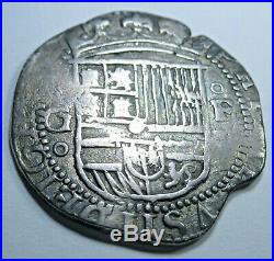 1600's Spanish Silver 2 Reales Piece of Eight Real Colonial Treasure Cob Coin