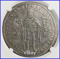 1603, Teutonic Knights, Maximilian III of Austria. Silver Thaler Coin. NGC AU50
