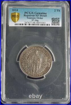 1614, Teutonic Order Knights, Maximilian III. Silver 2 Thaler Coin. PCGS XF+