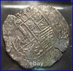 1622 ATOCHA SHIPWRECK 8 Reales Silver Coin Grade 1 Assayer Q Philip III