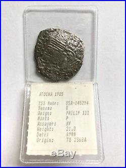 1622 Atocha Shipwreck Mel Fisher 8 Reale Silver Coin 21.8 grams