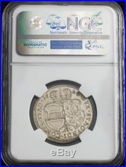 1664, Austria, Archduke Sigismund Francis. Silver 15 Kreuzer Coin. NGC AU-58