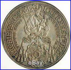 1692, Salzburg, Johann Ernst von Thun. Beautiful Silver Thaler Coin. NGC AU+