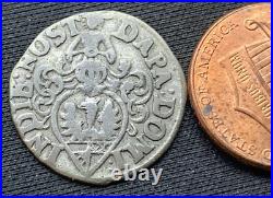 1707 German States 1/24 Thaler Coin RARE CONDITION City of Hildesheim #J30