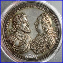 1755, Emperor Francis I Stephen. Silver Peace of Augsburg Medal. PCGS SP-58