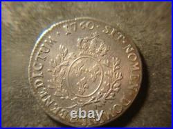 1760 XF AU ECU France Silver Louis Rare Coin