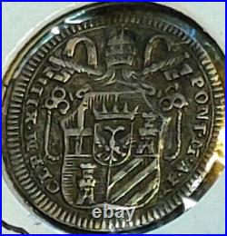 1761 Vatican Papal States -1/2 Grosso. 917 Silver KM# 995