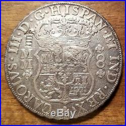 1762 Mexico Pillar Dollar 8 Reales With Chopmarks