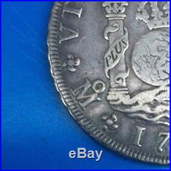 1763 Mexico 8 Reales Carolus III 8r Mf Silver Pillar Dollar Gorgeous Toned