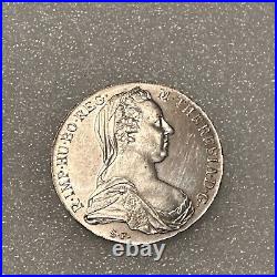 1780 SF Austria Hungary Burgau Thaler Silver Coin M. Theresia