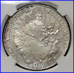 1783 B Silver Hungary Thaler Madonna And Child Ngc Mint State 62 Davenport# 1168