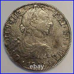 1783 MO FF Mexico 8 Reales Spanish Colonial Silver Coin Carolus III