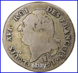 1791 Louis XVI 15 Sols Silver Coin, Limoges, France, KM604.5