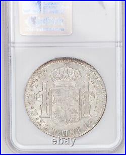 1808/7 Mexico 8 Reales NGC AU58 Lustrous Over-Date Variety