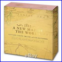 1812 NEW MAP OF THE WORLD CAPTAIN COOK'S TRACKS 2019 1 oz Pure Silver Dome Coin