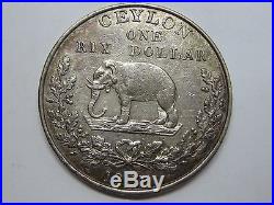 1821 Ceylon One Rix Dollar Georgius IV British Colonial Silver
