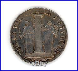 1822 Peru 8 reales XF-AU First Coin of Peru Bolivar Lima Republic silver