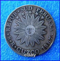1837 Silver Cuzco Peru 8 Reales