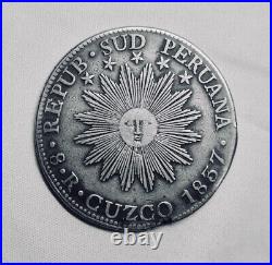 1837 Silver Cuzco Peru 8 Reales