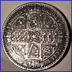 1849 Queen Victoria Full Silver Godless Florin