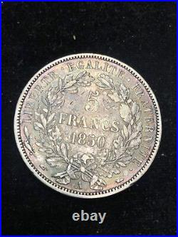 1850 A Silver Francs 5 Francs Ceres Head Coin