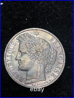 1850 A Silver Francs 5 Francs Ceres Head Coin