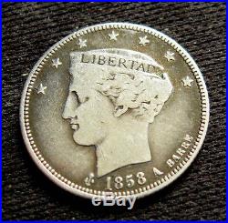 1858 Venezuela Real Silver Fine+ Rare Type