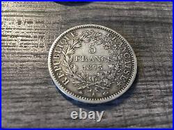 1873 A France 5 Francs Silver Crown Fraternite # 2810