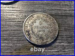 1873 A France 5 Francs Silver Crown Fraternite # 2811