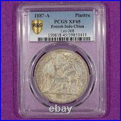 1887-A France Piastre de Commerce Trade Dollar PCGS XF45 SEE VIDEO