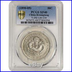 (1890-05) China Kwangtung Silver 50 Cents PCGS XF40 Y# 202