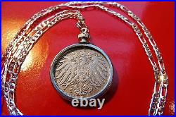 1890-1916 COIN PENDANT GERMAN EMPIRE COIN on a 28 ITALIAN MADE Silver Chain
