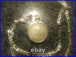 1890-1916 IMPERIAL GERMAN EAGLE COIN PENDANT 28 Sterling Silver Link Chain