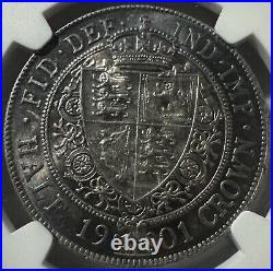 1891 Victoria Silver Half Crown Coin NGC MS63+ Blue Toner Free Shipping