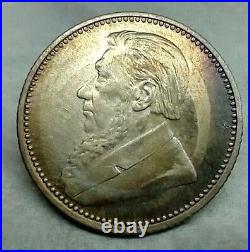 1894 6 Pence South Africa Toned Silver Km# 4 Low mintage! 168k! XF value = 325