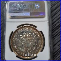 1899MO AM Mexico PESO Silver Coin NGC UNC DETAILS CLEANED