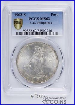 1903-S U. S. Philippines Silver 1 Peso PCGS MS62 (Choice Uncirculated) KM-168