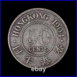1904 Hong Kong 50 Cents Rare World Silver Coin